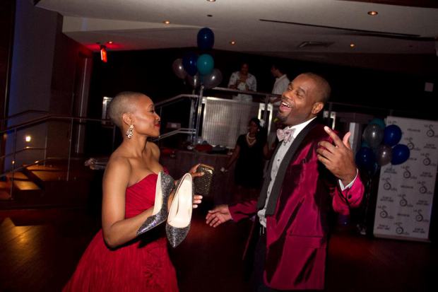 Dancing with no shoes at Axel F's 80's Prom Night