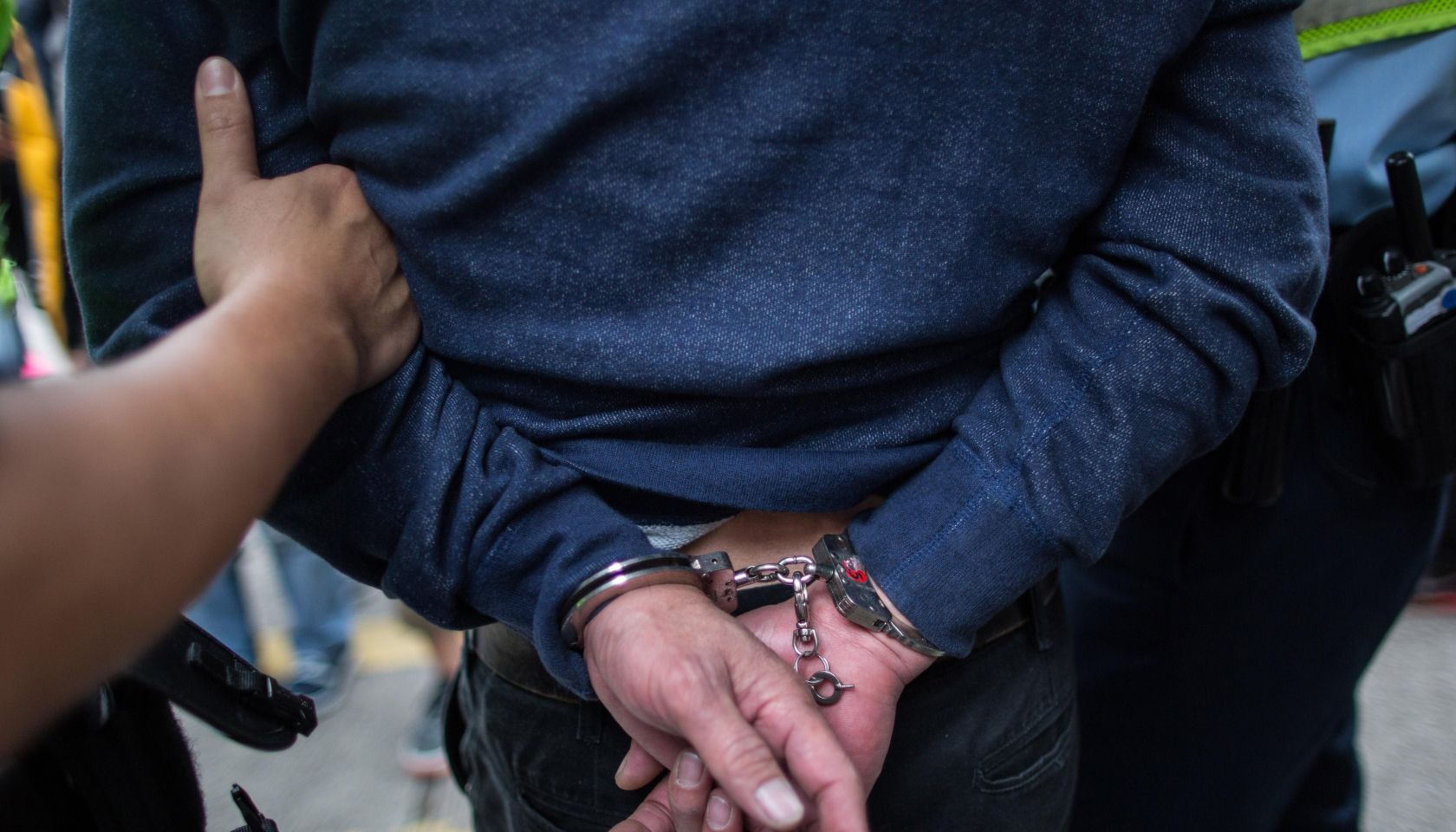 Handcuffed man