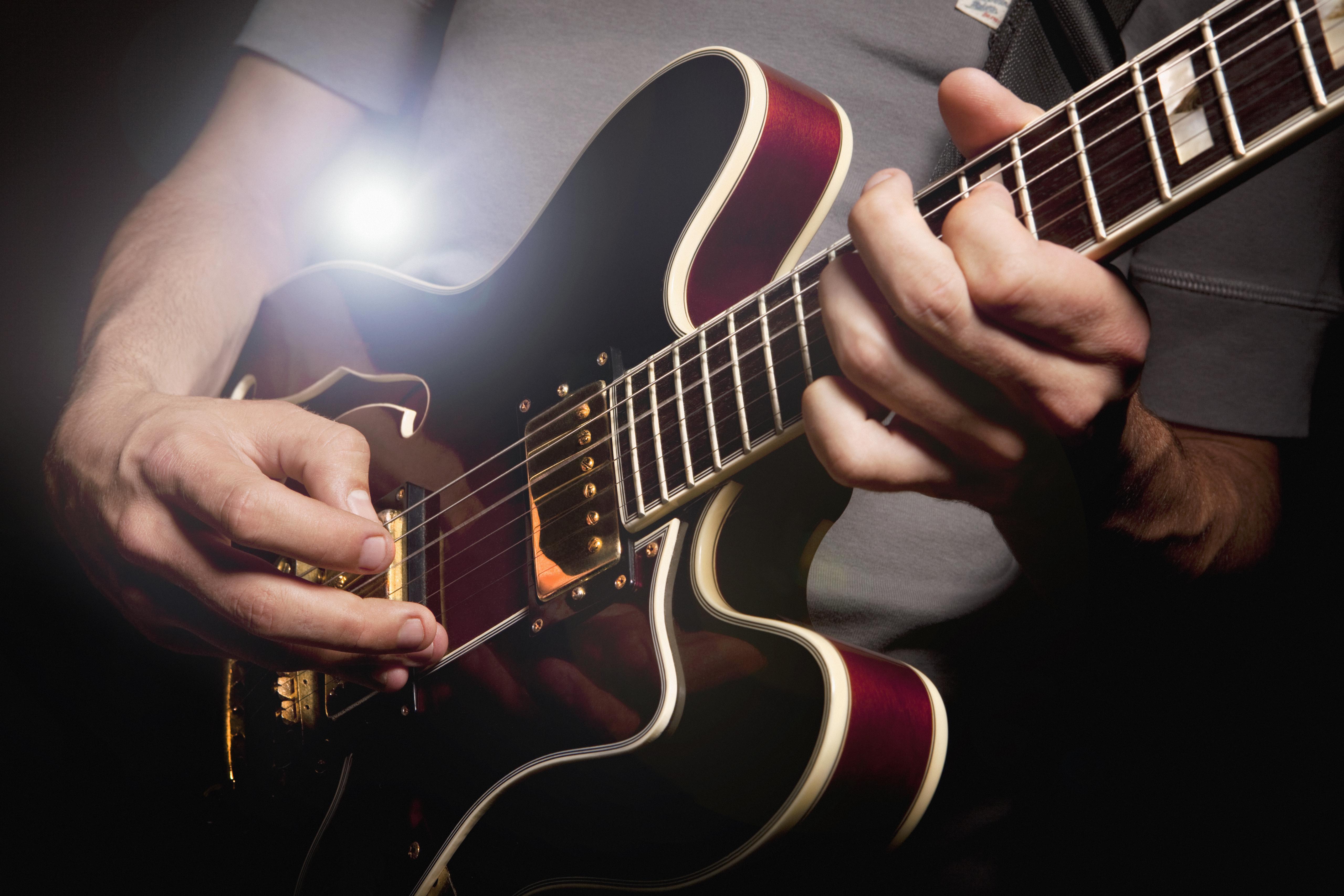 Man playing electric guitar