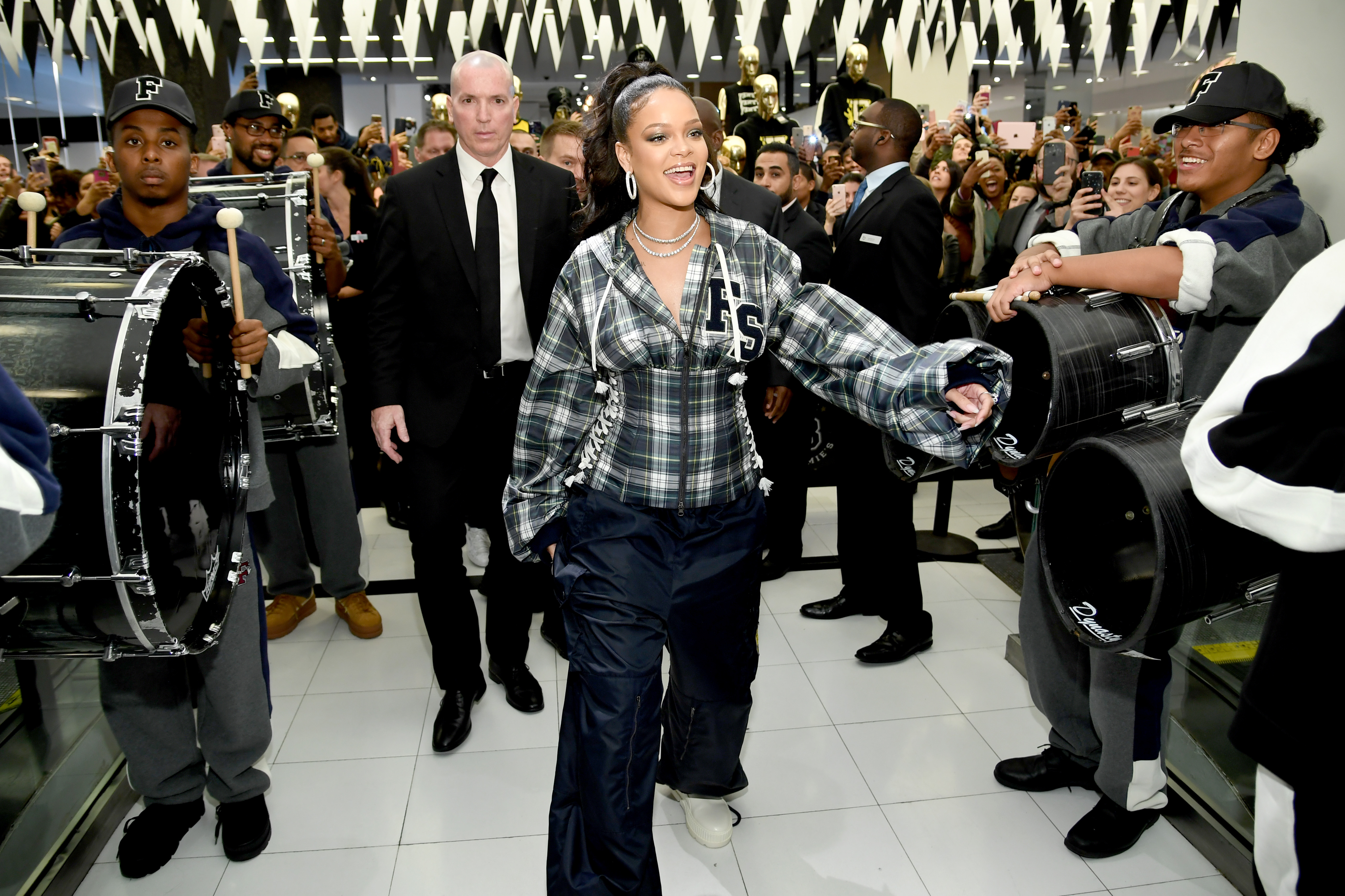 Rihanna Hosts Pep Rally To Celebrate Launch Of The AW17 FENTY PUMA By Rihanna Collection At Bloomingdales On 59th Street