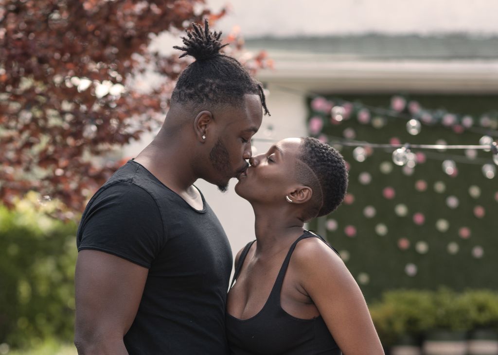 Couple in love kissing